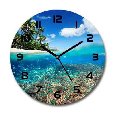 Round wall clock Coral reef