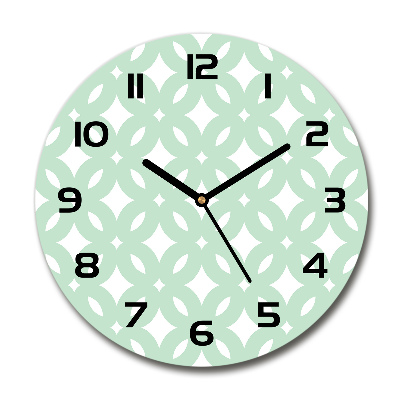 Round glass wall clock Geometric background