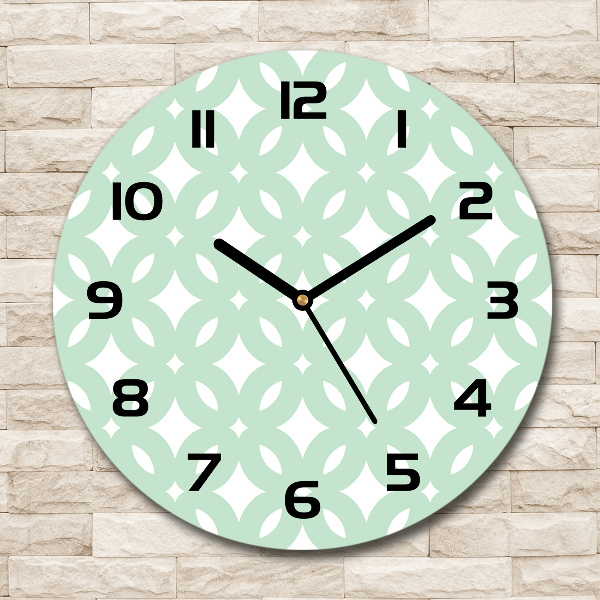 Round glass wall clock Geometric background