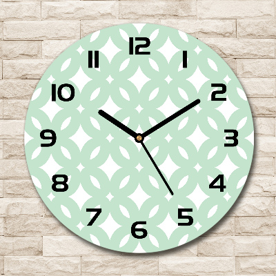 Round glass wall clock Geometric background