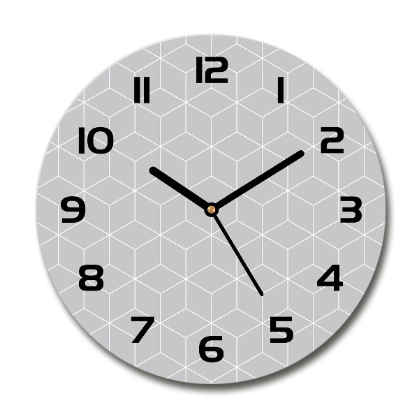 Round glass wall clock Geometric background