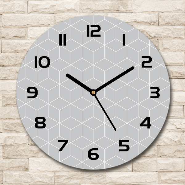 Round glass wall clock Geometric background