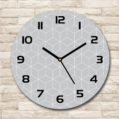 Round glass wall clock Geometric background