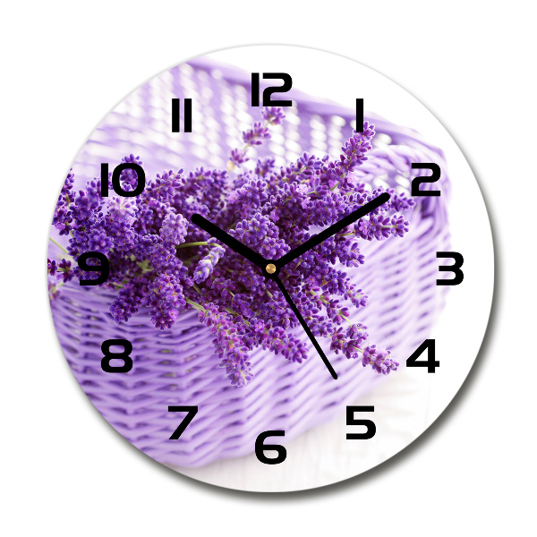 Round wall clock Lavender in the basket