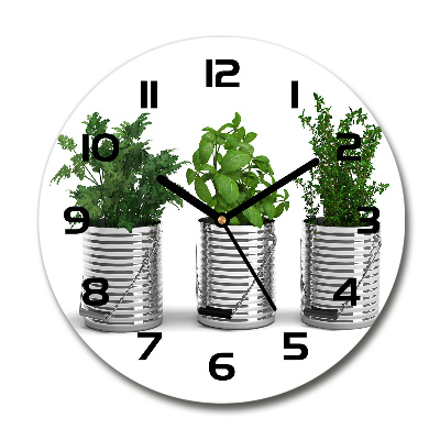 Round wall clock Aromatic plants