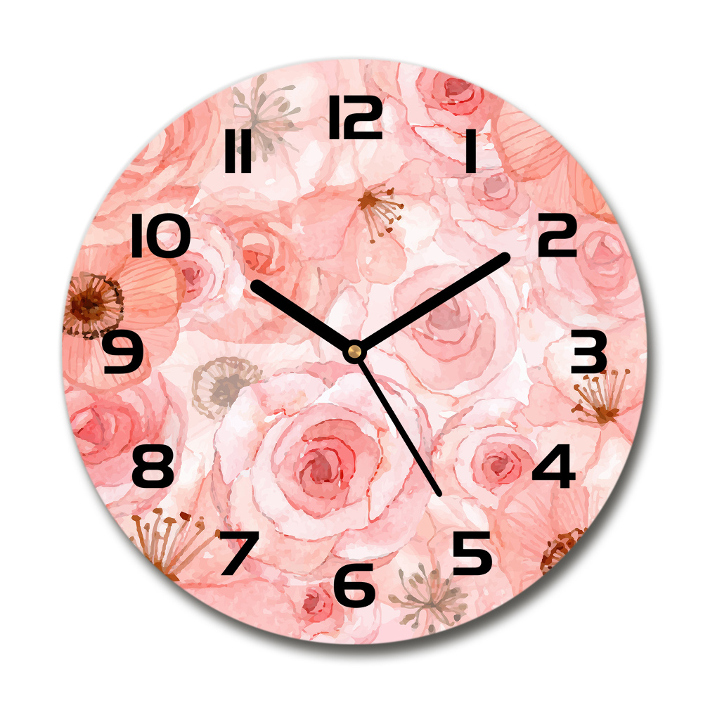 Round wall clock Floral pattern