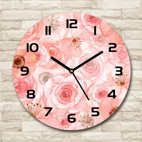 Round wall clock Floral pattern