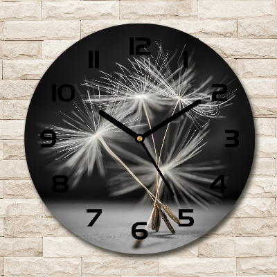 Round wall clock Dandelion seeds