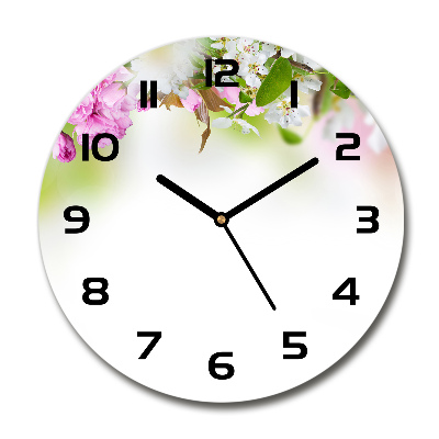 Round wall clock Spring flowers