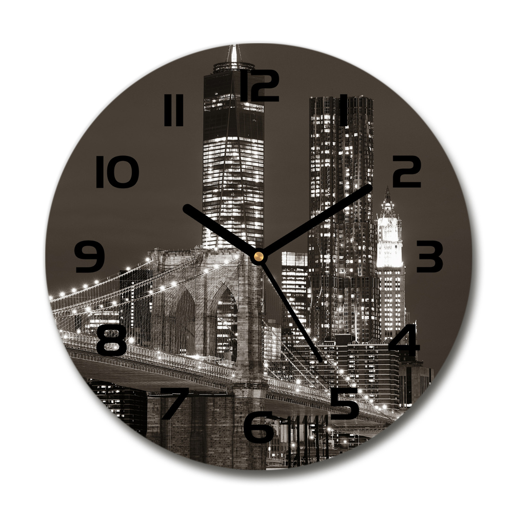 Round glass wall clock Manhattan New York