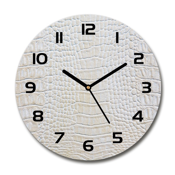 Round wall clock Crocodile skin