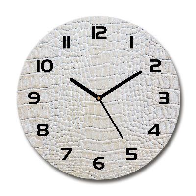 Round wall clock Crocodile skin