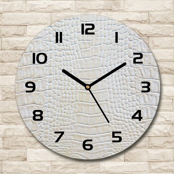 Round wall clock Crocodile skin