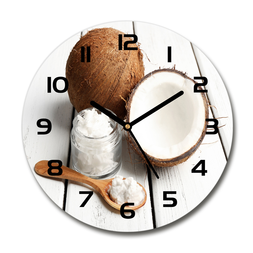 Round wall clock Coconut oil