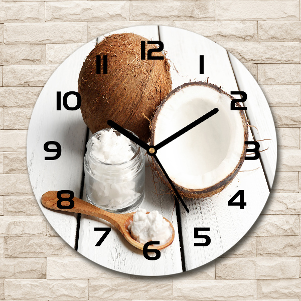 Round wall clock Coconut oil