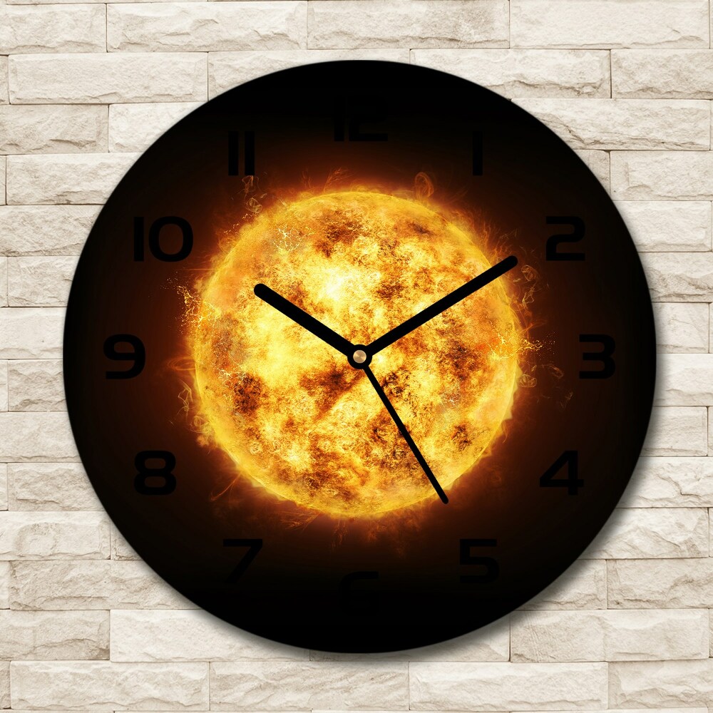 Round wall clock Sun