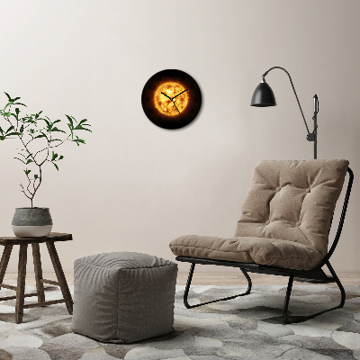 Round wall clock Sun