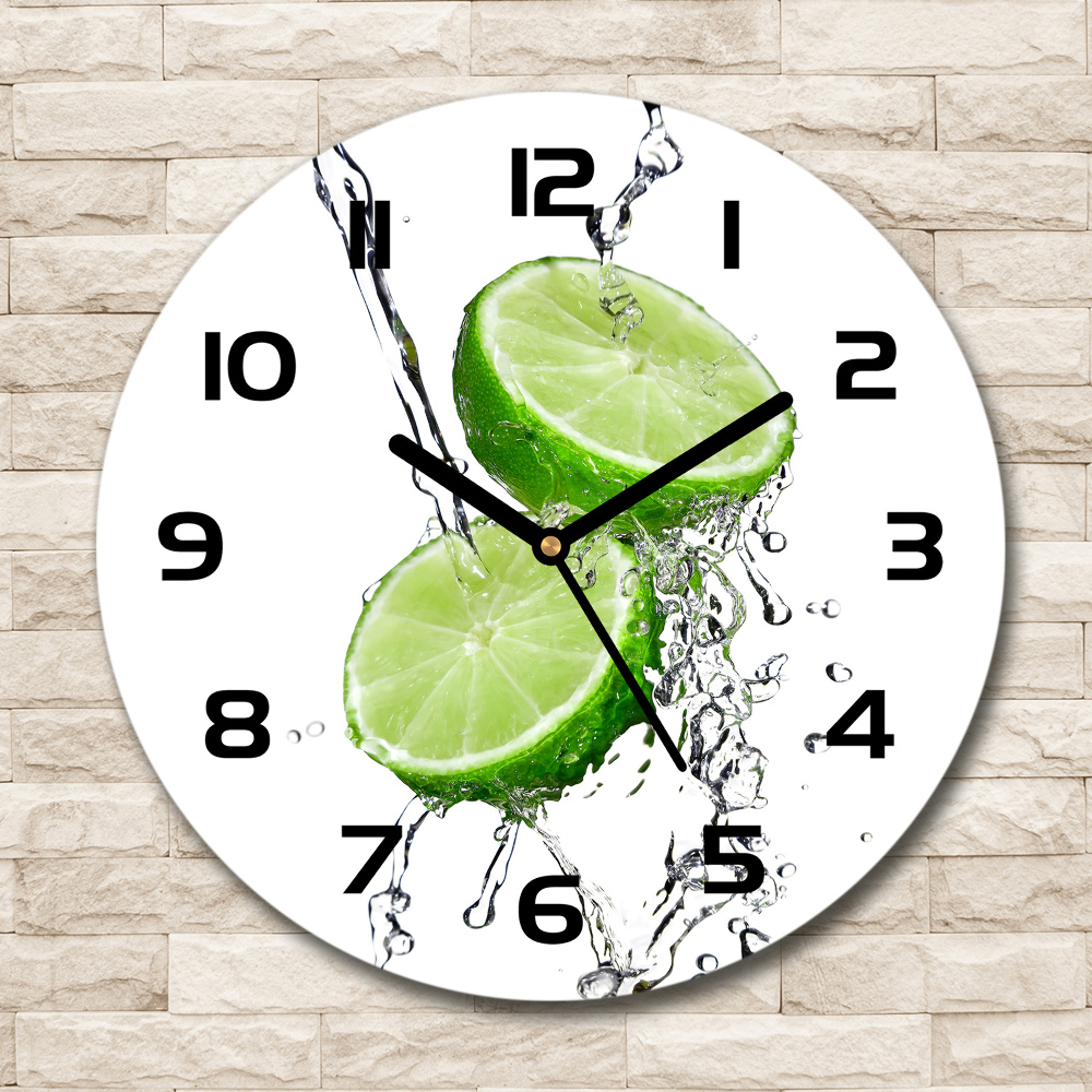 Round wall clock Lime and water