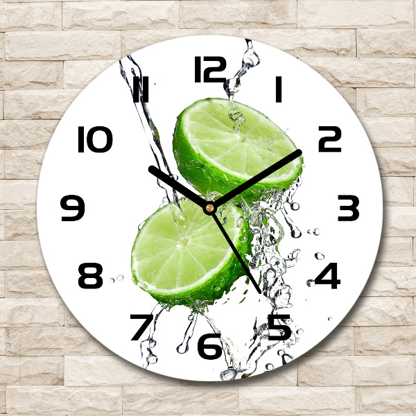 Round wall clock Lime and water