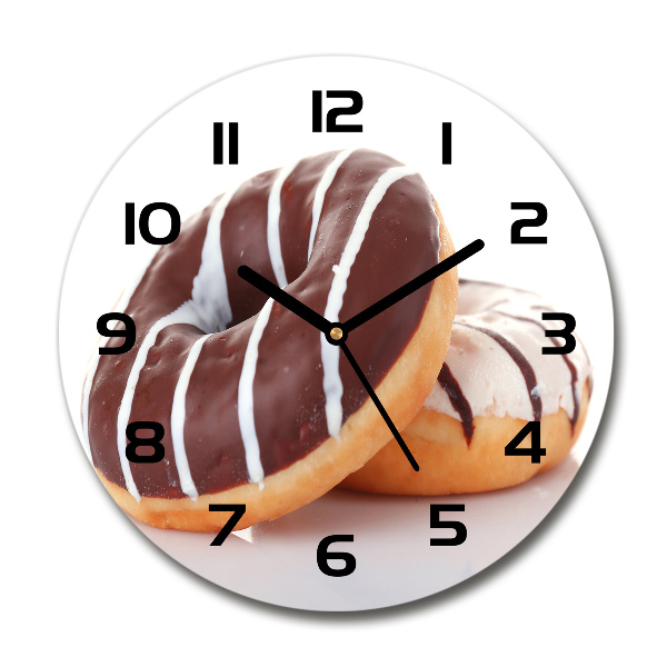 Round wall clock Donats with chocolate