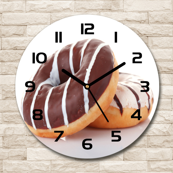 Round wall clock Donats with chocolate