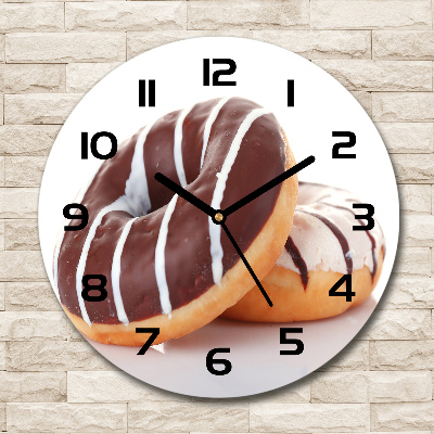 Round wall clock Donats with chocolate