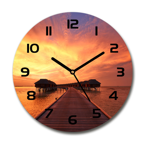 Round glass clock Bungalowy Maldives