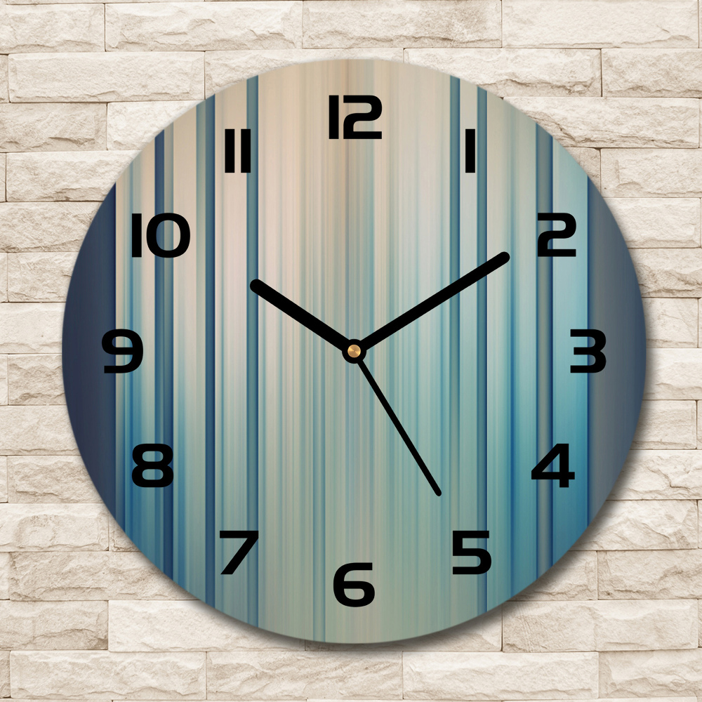 Round wall clock Blue stripes