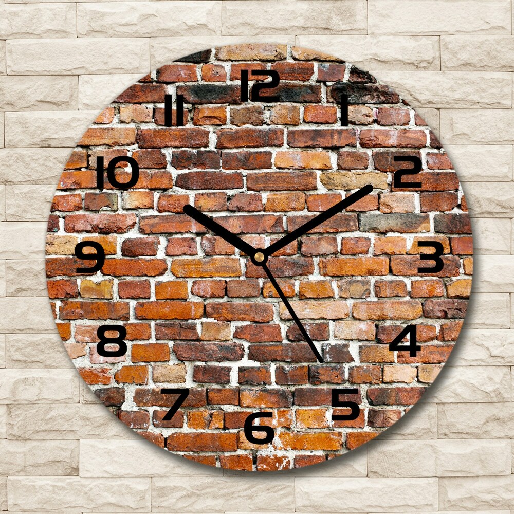 Round wall clock Brick wall