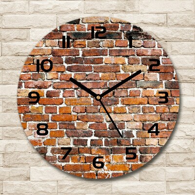 Round wall clock Brick wall