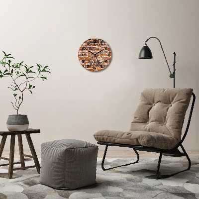 Round wall clock Brick wall