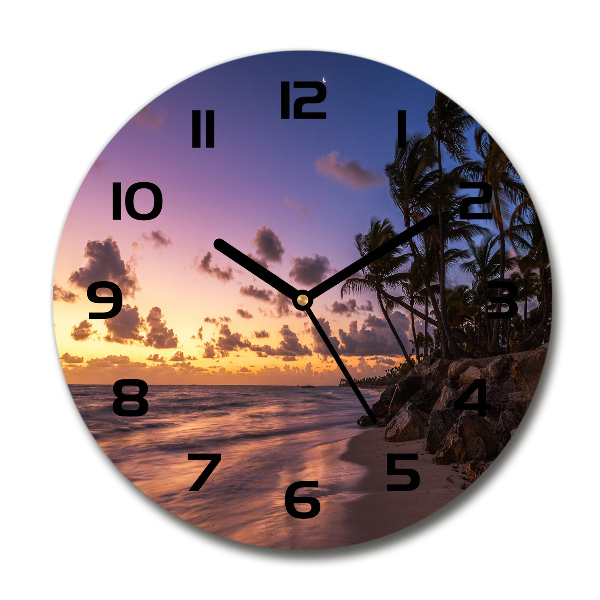 Round glass clock West on the beach