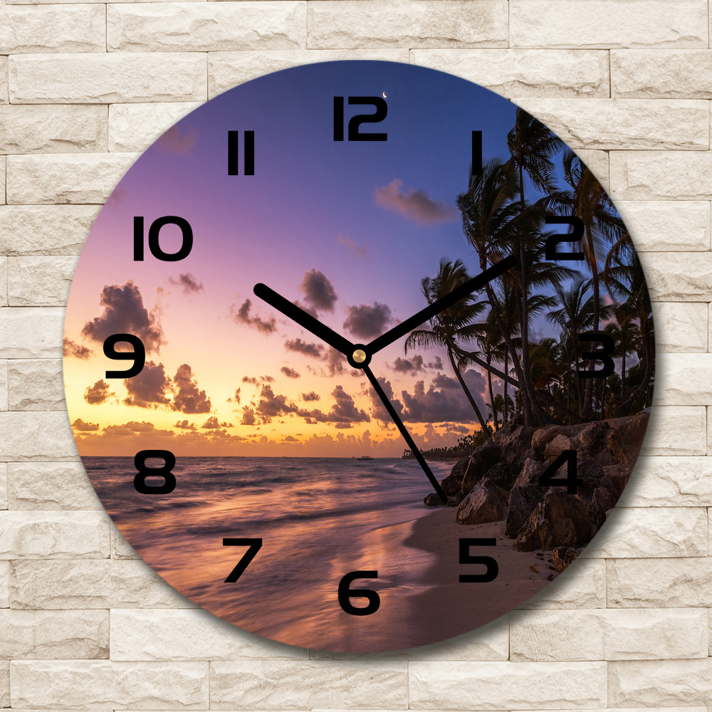 Round glass clock West on the beach