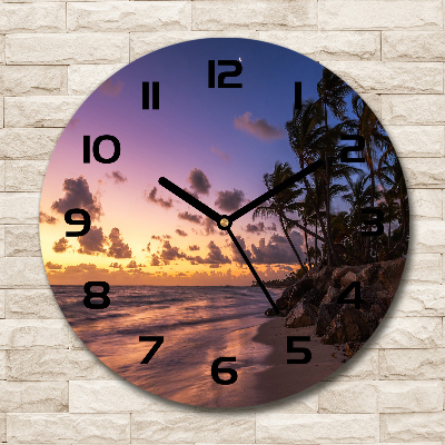 Round glass clock West on the beach