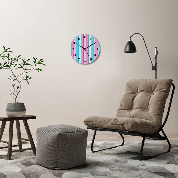 Round wall clock Colorful stripes