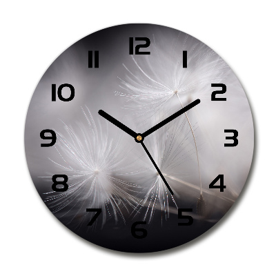 Round wall clock Dandelion seeds