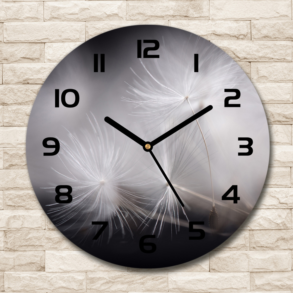 Round wall clock Dandelion seeds