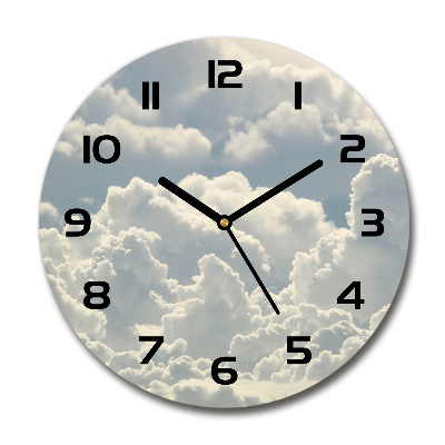 Round wall clock Clouds