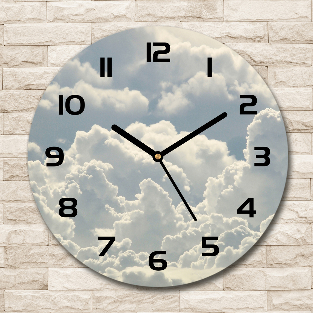 Round wall clock Clouds