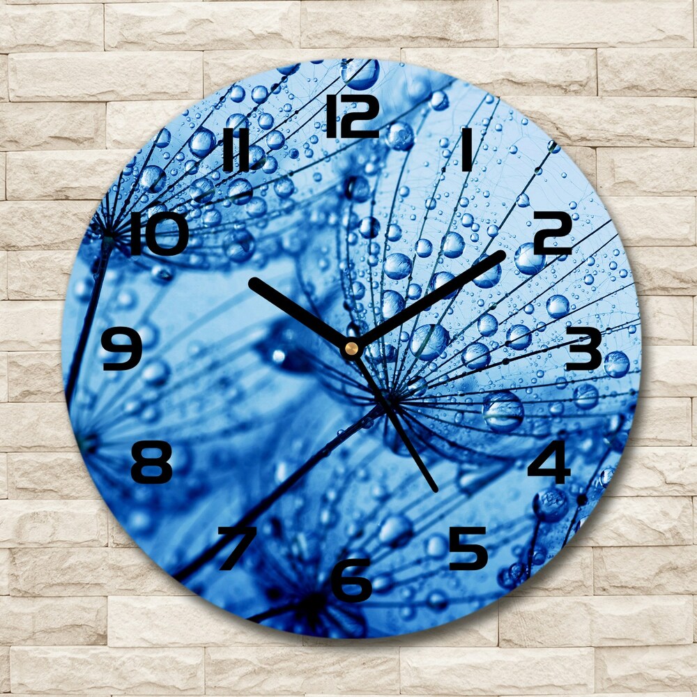 Round wall clock Dandelion seeds