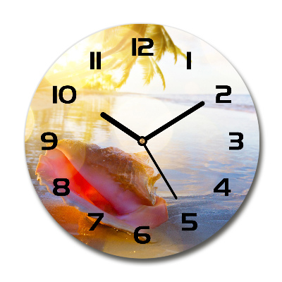 Round wall clock Beach shell