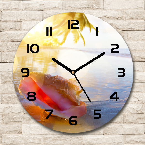 Round wall clock Beach shell