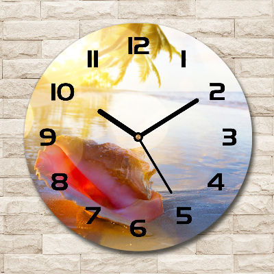 Round wall clock Beach shell