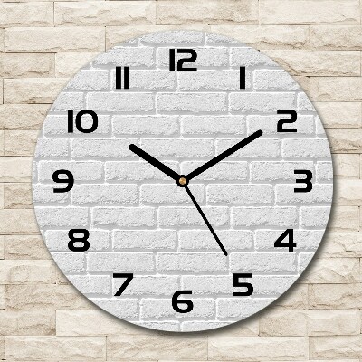 Round clock glass Brick wall