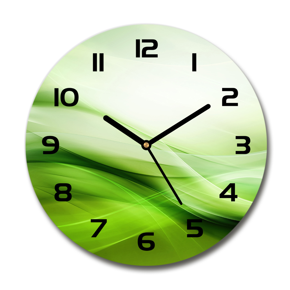 Round wall clock Green waves