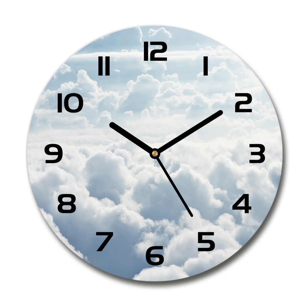 Round wall clock Bird's flight clouds