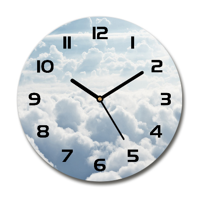 Round wall clock Bird's flight clouds