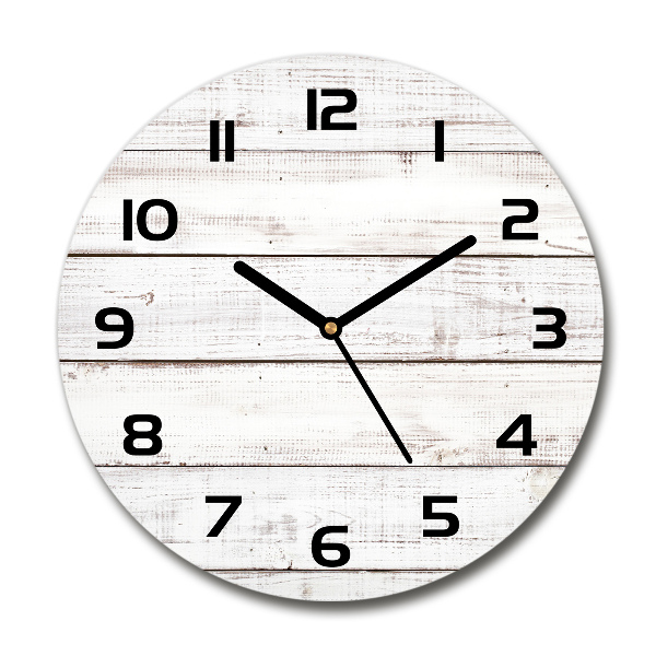 Round glass wall clock Wooden wall