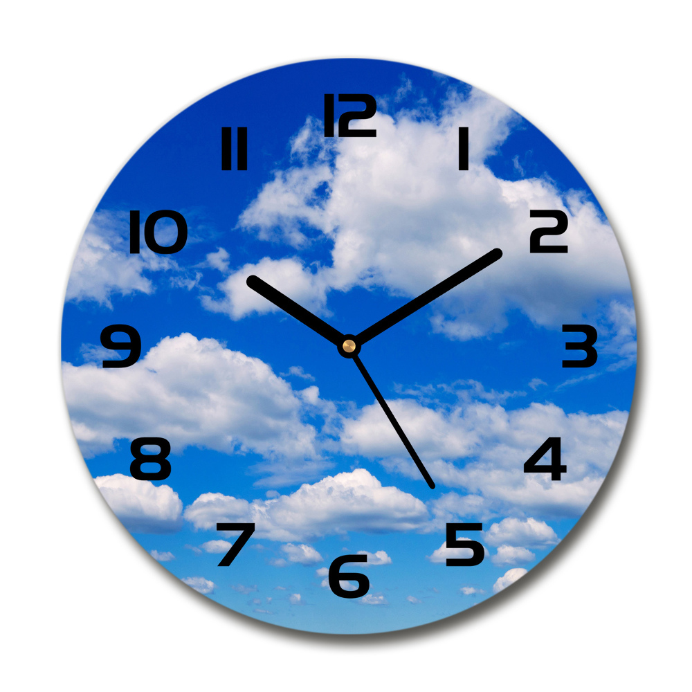 Round wall clock Clouds in the sky