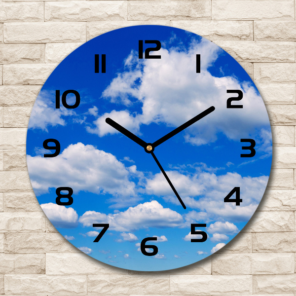 Round wall clock Clouds in the sky